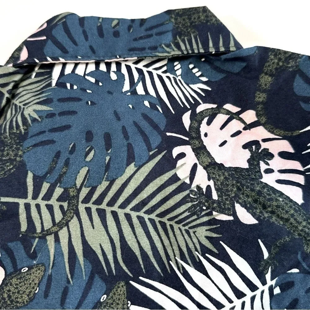 NWT The Children's Place Tropical Blue Green Pink Button Down Shirt SZ 12-18 Mos